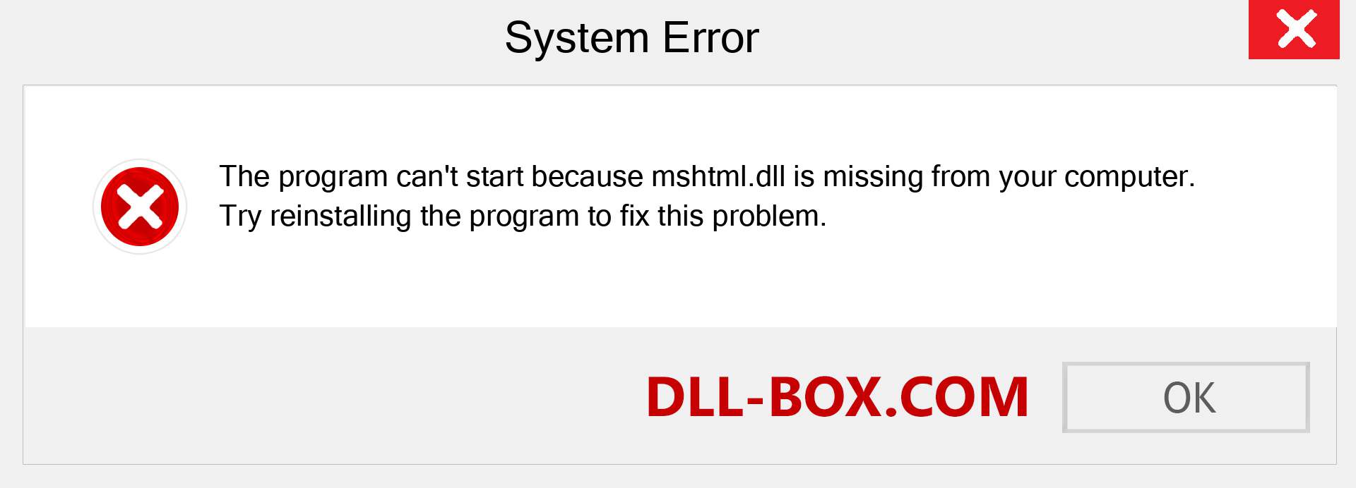  mshtml.dll file is missing?. Download for Windows 7, 8, 10 - Fix  mshtml dll Missing Error on Windows, photos, images