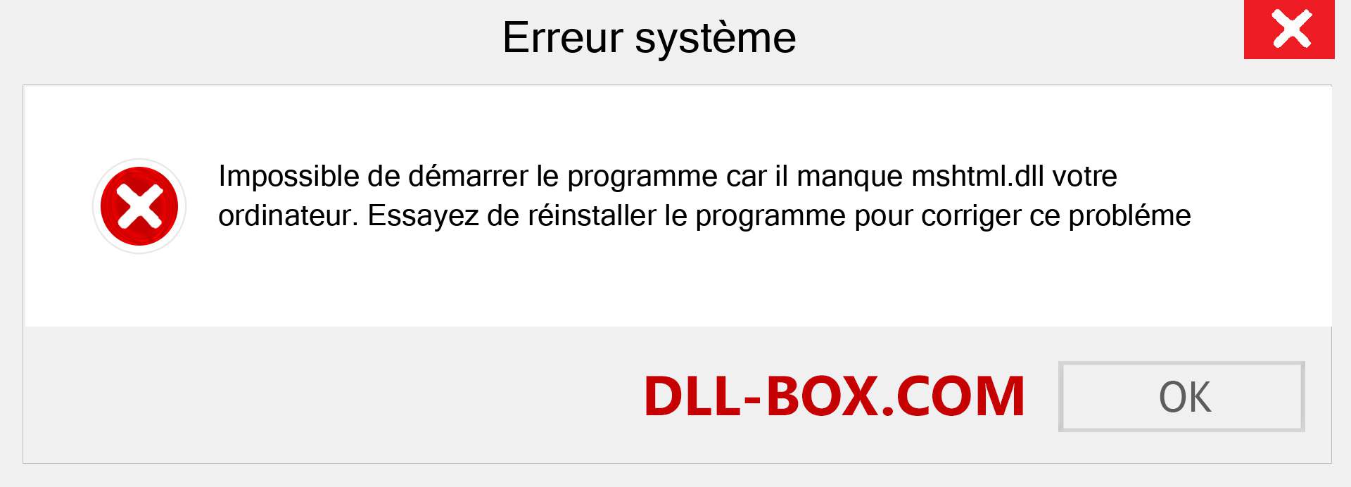 Le fichier mshtml.dll est manquant ?. Télécharger pour Windows 7, 8, 10 - Correction de l'erreur manquante mshtml dll sur Windows, photos, images