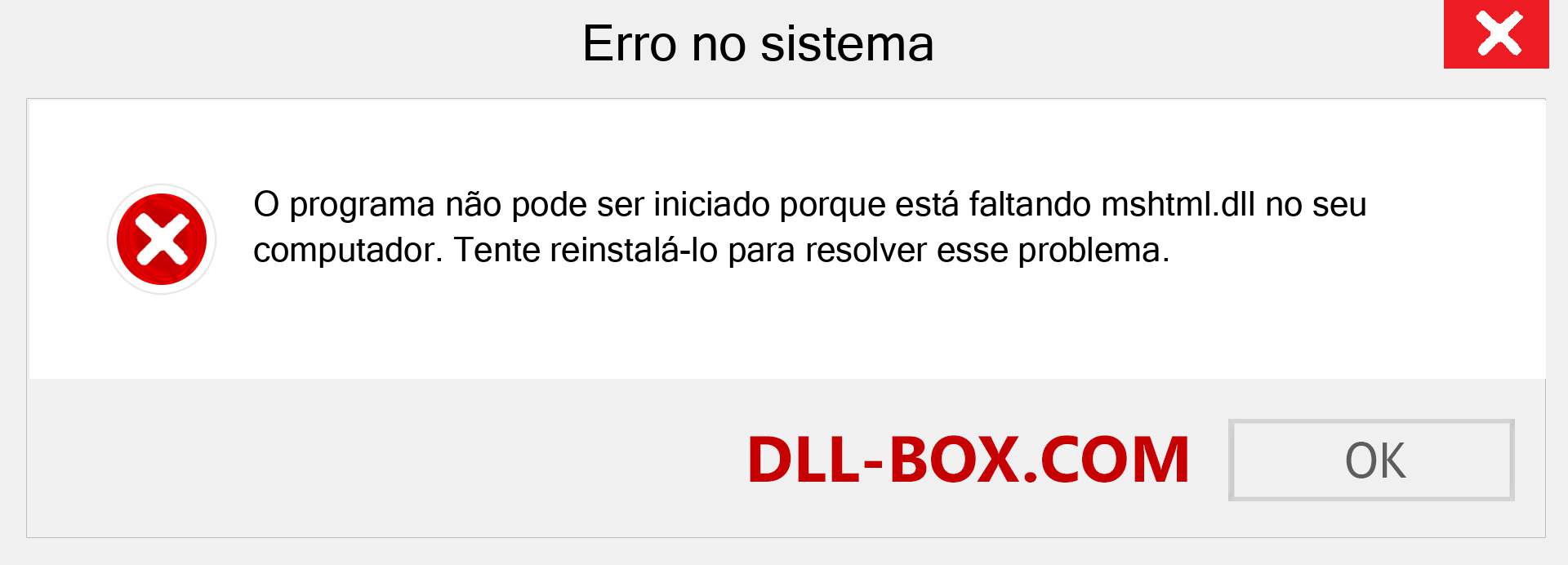 Arquivo mshtml.dll ausente ?. Download para Windows 7, 8, 10 - Correção de erro ausente mshtml dll no Windows, fotos, imagens